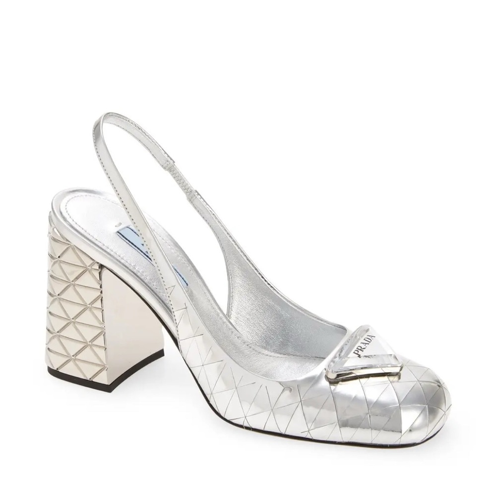 Like new Prada Prada Metallic Slingback Pumps 36